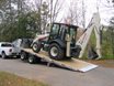 Remorque a essieux coulissants avec excavateur